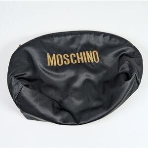 Authentic 90s Vintage Moschino Redwall 40970 Black and Gold Zip Pouch Bag *READ